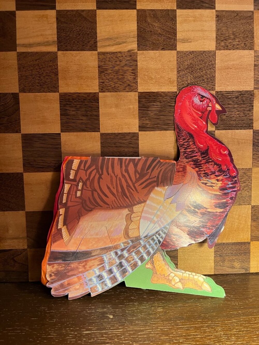 Vintage Cardboard Turkey with Fanned Tail A1260